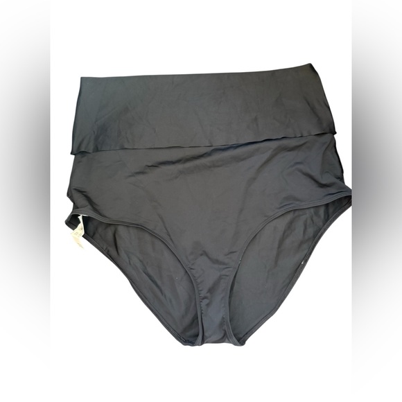 Aerie Black High-Waisted fold over swim Bikini Full coverage NWT XL beach pool - Picture 3 of 6